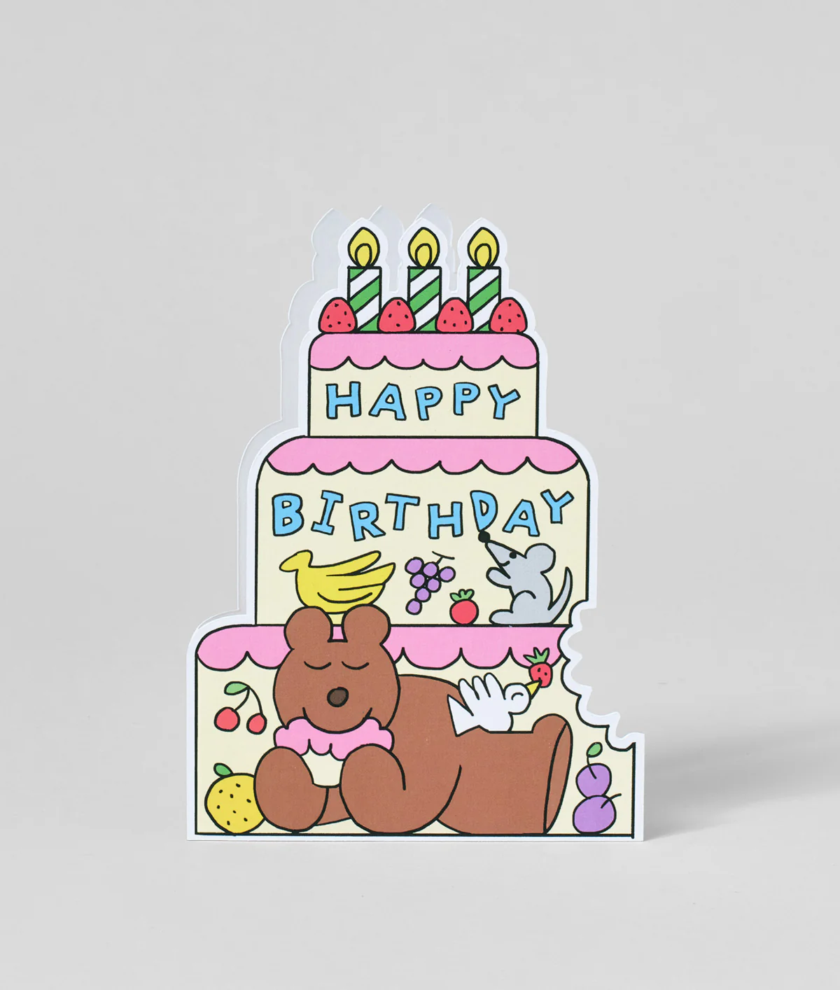 Birthday Cake Bear Kids Greeting Card