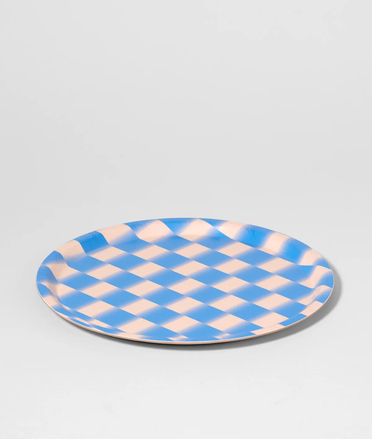 Blue Gradient Check Mini Round Serving Tray - Image 4