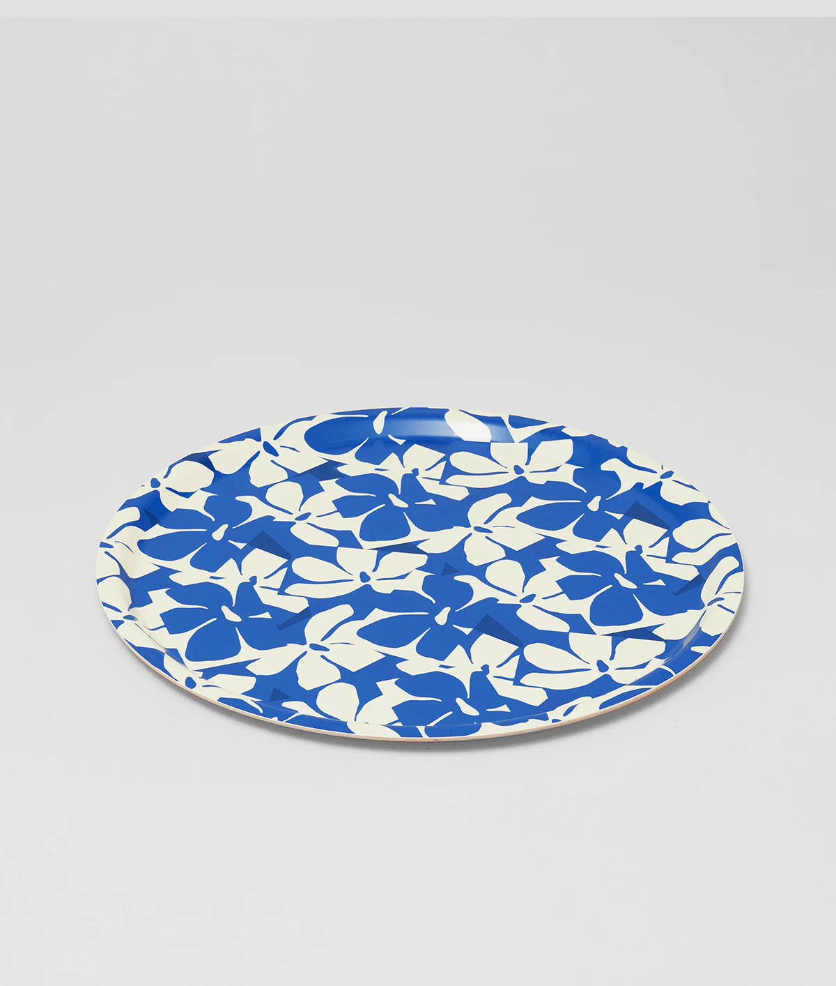Flowers Blue Round Serving Tray - Image 3